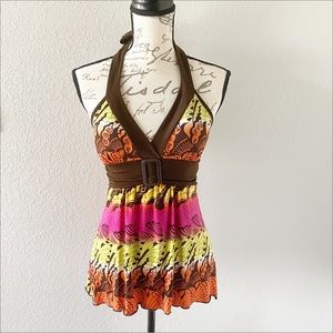 BCX Halter Top With A 70s Flare Size Medium